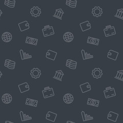 seamless pattern, finance, money, gray background