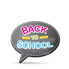 Back to school label on grey speech bubble