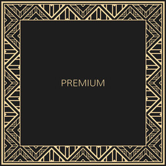 Obraz premium Vector geometric frame in Art Deco style. Premium vector background in luxury style.