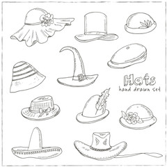 Doodle Set of different head wears on