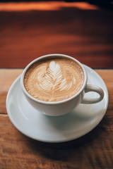 coffee latte art in coffee shop