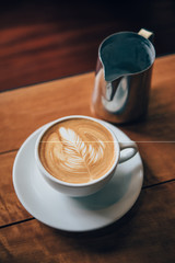 coffee latte art in coffee shop