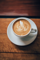 coffee latte art in coffee shop