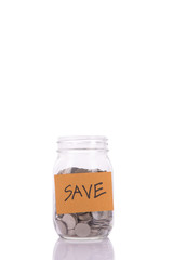 Save money in the glass.