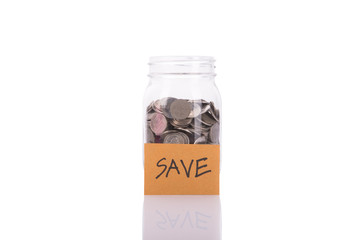 Save money in the glass.
