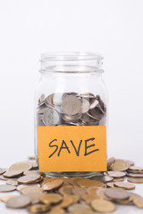 Save money in the glass.