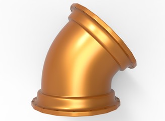 Fototapeta premium 3d illustration of pipe. white background isolated. icon for game web. 