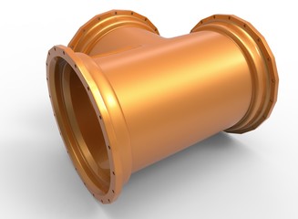 3d illustration of pipe. white background isolated. icon for game web. 