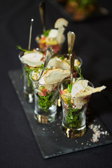 Beautifully decorated catering banquet table