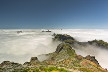 View from Pico Ruivo, the highest point of the Madeira island, Portugal