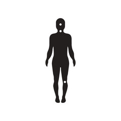 flat icon in black and white style symptoms of meningitis