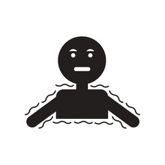 flat icon in black and white style people cold