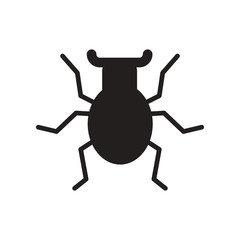flat icon in black and white style beetle insect   