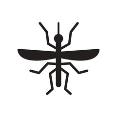 flat icon in black and white style flying beetle 