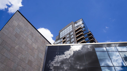 modern office building,blue toned image