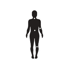 flat icon in black and white style body osteoarthritis
