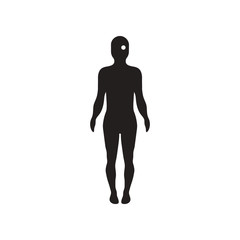 flat icon in black and white style body eye 