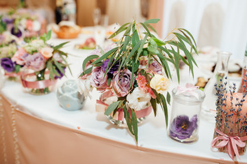 table set for wedding or another catered event