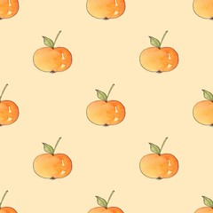 Pattern with cartoon apples. Seamless background 4