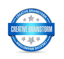 Creative Brainstorm seal sign concept