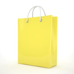 Paper Shopping Bag isolated on white background. 3d rendering.