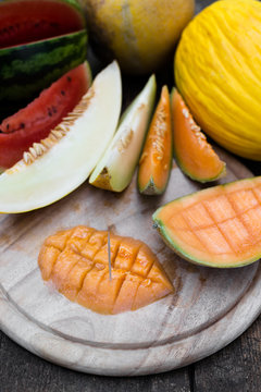aufgeschnittene Melonen
