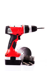 cordless drill on a white background