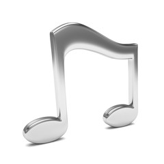 music note, on white. 3d rendering.