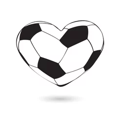 Papier Peint photo Lavable Sports de balle Football in heart shape. soccer ball shaped as a heart isolated on white background. vector illustration