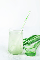  Aloe Vera Juice Healthy drink on white background