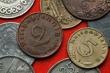 Naklejka premium Coins of Nazi Germany