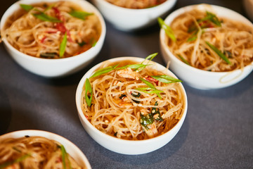 Asian food, spicy lo mei noodle with vegetable