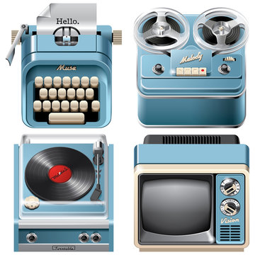 Vintage devices icons