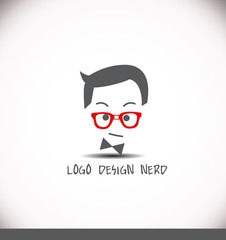 Creative logo design idea nerd