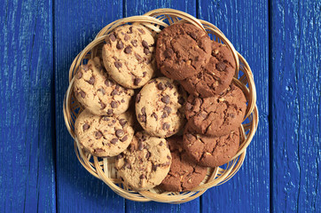 Cookies with chocolate and nuts