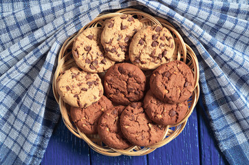 Cookies with chocolate and nuts