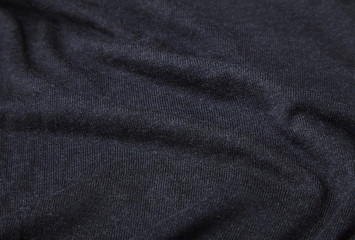 Fototapeta na wymiar A full page of black fine knit fabric texture