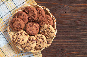 Cookies with chocolate and nuts