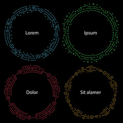 Cute vector frames in mono line trendy style. Vector illustration