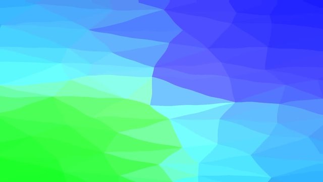 Geometric looping tile mosaic with green and blue triangles. Abstract polygonal and low poly pattern background.