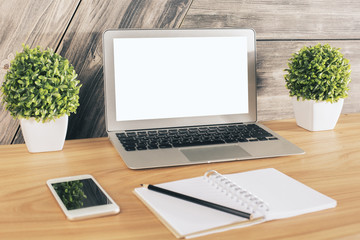 Fototapeta premium Creative designer desk side