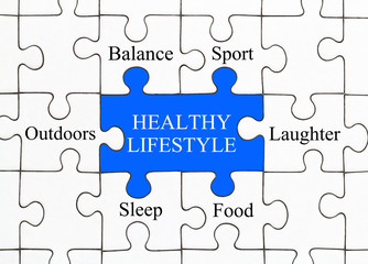 Fototapeta premium Healthy Lifestyle Puzzle Concept