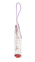 Salami on white background