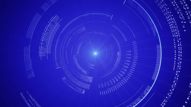 Digital tunnel.Good for tech title and background, news headline business intro screensaver.