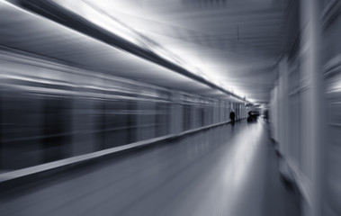 motion blurred corridor