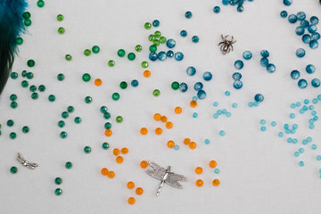 set for making a Dreamcatcher, beads, thread