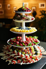colorful fruit pyramid