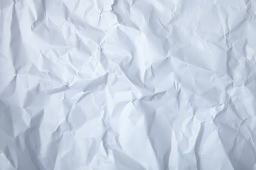 A full page of scrunched up plain white paper texture