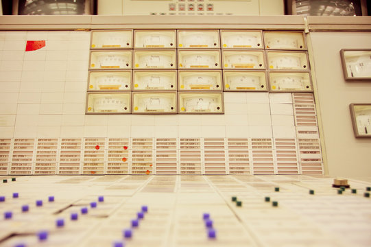 Control panel of engireers room of the Zwentendorf Nuclear Power Plant