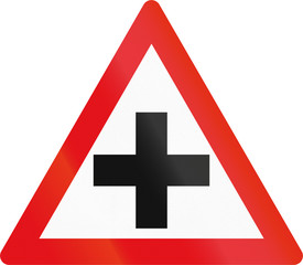 Fototapeta premium Road sign used in the African country of Botswana - Crossroad